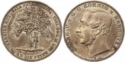kosuke_dev ハノーバー 1865年B ブラウンシュヴァイク=カレンベルク ゲオルグ5世 ターレル銀貨 未使用