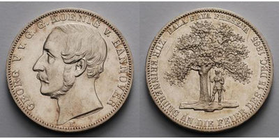 kosuke_dev ハノーバー 1865年 ゲオルグ5世 ターレル銀貨 未使用-極美品