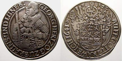 kosuke_dev ハノーバー 1641年 ブラウンシュヴァイク王国 ゲオルグ1世 ターレル銀貨 美品+