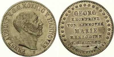 kosuke_dev ハノーバー 1843年S ジョージ・メアリー成婚記念 ターレル銀貨 極美品