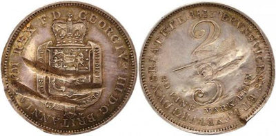 kosuke_dev ハノーバー 1813年C ブラウンシュヴァイク=カレンベルク ゲオルグ3世 2/3ターレル銀貨 極美品