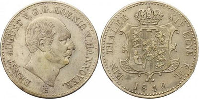 kosuke_dev ハノーバー 1840年S エルンスト=アウグスト ターレル銀貨 極美品