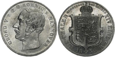 kosuke_dev ハノーバー 1856年 ゲオルグ5世 １ターレル銀貨 未使用