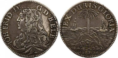 kosuke_dev ハノーバー 1676年 ブラウンシュヴァイク ヨハン・フリードリヒ 2/3ターレル銀貨 美品