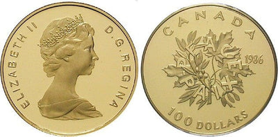 kosuke_dev カナダ エリザベス2世 1986年 100ドル 金貨 プルーフ