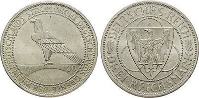 ワイマール共和国 1930年 3ライヒスマルク 銀貨 未使用