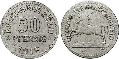 kosuke_dev ドイツ ハンブルグ 1918年 50ペニング 銀貨 未使用