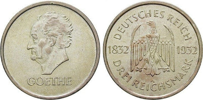kosuke_dev ドイツ ヴァイマル共和政 1932年 3ライヒスマルク 銀貨 美品～極美品