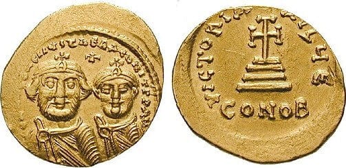kosuke_dev 東ローマ帝国 コンスタンティノス ヘラクレイオス 625-629年 ソリドゥス 金貨 極美品