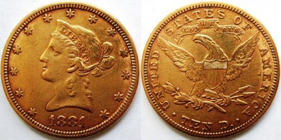 kosuke_dev アメリカ 1881年 イーグル 10ドル 金貨 極美品