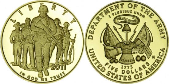 kosuke_dev アメリカ 2011年 アメリカ陸軍 5ドル 金貨 プルーフ