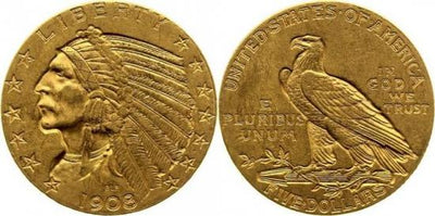 kosuke_dev アメリカ 1908年 インディアン 5ドル 金貨 極美品-美品