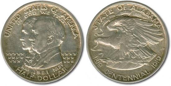 kosuke_dev アメリカ 1921年 アラバマ州 センテニアル 1/2ドル ハーフダラー 銀貨 未使用
