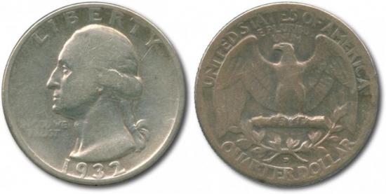 kosuke_dev アメリカ 1932年 クォーターダラー 1/4ドル 銀貨 並品+