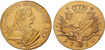 kosuke_dev ブランデンブルグ＝プロイセン フリードリヒ2世 1750年 ドッペルターラー 金貨 美品／極美品