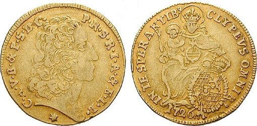kosuke_dev バイエルン王国 カール・アルブレヒト 1726年 1/2カロリン 金貨 美品