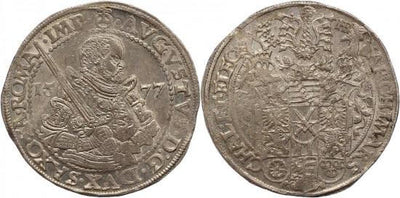 kosuke_dev ザクセン・アルベル ライン アウグスト 1553-1586年 1577年 ターレル 銀貨 未使用