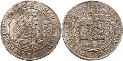 kosuke_dev ザクセン・アルベル ヨハン・ゲオルク1世 1615-1656年 1626年 ターレル 銀貨 極美品