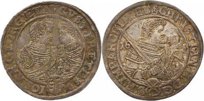 ザクセン王国 クリスチャン2世 ヨハン・ゲオルク1世 1601-1611年 1611年 ターレル 銀貨 極美品