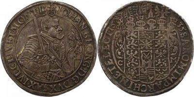 kosuke_dev ザクセン アルベルティン ヨハン・ゲオルク1世 1615-1656年 1635年 ターレル 銀貨 極美品