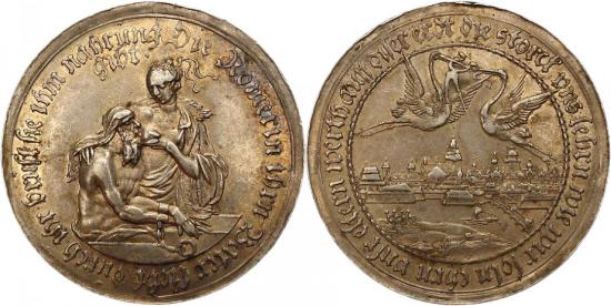 ザクセン アルベルティン ヨハン・ゲオルク1世 1615-1656年 1626年 銀メダル 極美品