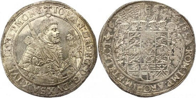 kosuke_dev ザクセン アルベルティン ヨハン・ゲオルク1世 1615-1656年 1618年 ターレル 銀貨 未使用