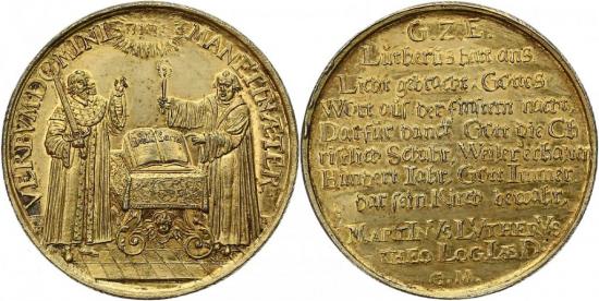 ザクセン アルベルティン ヨハン・ゲオルク1世 1615-1656年 1617年 金メッキ 銀メダル 極美品