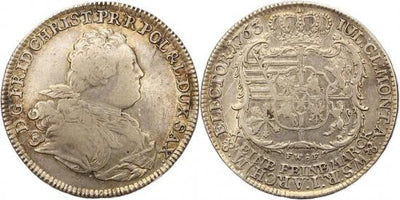 kosuke_dev ザクセン アルベルティン フリードリヒ・クリスティアン 1763年 ターレル 銀貨 美品