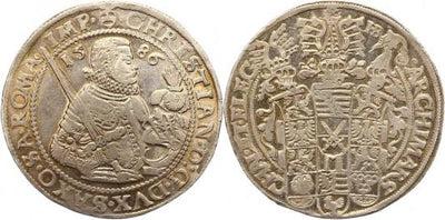 kosuke_dev ザクセン アルベルティン クリスティアン1世 1586-1591年 1586年 ターレル 銀貨 美品+