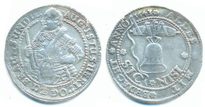 ブラウンシュヴァイク アウグスト2世 1643年 1 Glocken-Halbtaler ターレル 銀貨 美品