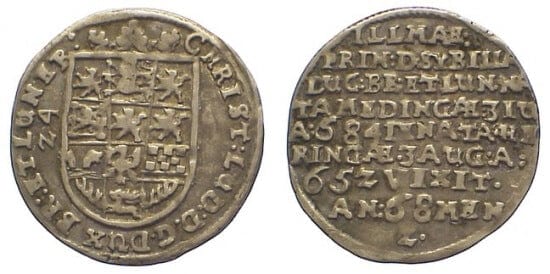 ブラウンシュヴァイク ユリウス・エルンスト 1652年 1/24 ターレル 銀貨 美品