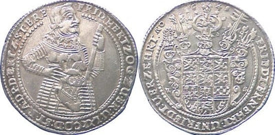 ブラウンシュヴァイク フリードリヒ・ツェレ 1636-1648年 1645年 ターレル 銀貨 極美品