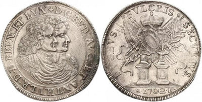 kosuke_dev ブラウンシュヴァイク ルドルフ・アウグスト アントン 1702年 アイントラハト ターレル 銀貨 美品+