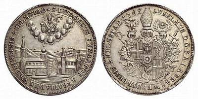 ブラウンシュヴァイク アンセルムス 1757-1774年 1765年 ターレル 銀貨 極美品