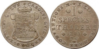 kosuke_dev ブラウンシュヴァイク カール・ヴィルヘルム・フェルディナント 1783年 調整 ターレル 銀貨 美品