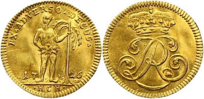 kosuke_dev ブラウンシュヴァイク ルートヴィヒ・ルドルフ 1731-1735年 1726年 1/2 ダカット 金貨 極美品