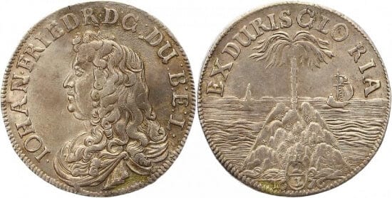 kosuke_dev ブラウンシュヴァイク ハノーバー ヨハン・フリードリヒ 1665-1679年 1676年 2/3 ターレル 銀貨 美品
