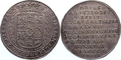 kosuke_dev ブラウンシュヴァイク クリスチャン ルートヴィヒ 1648-1665年 1665年 ターレル 銀貨 極美品+