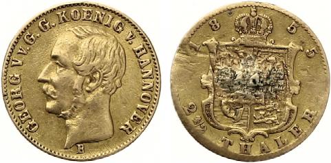 kosuke_dev ブラウンシュヴァイク ハノーバー ゲオルク 1855年 2 1/2 ターレル 金貨 美品