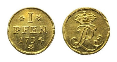 kosuke_dev ブラウンシュヴァイク ルートヴィヒ・ルドルフ 1731-1735年 1734年 1ペニー 金貨 極美品+
