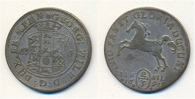 kosuke_dev ブラウンシュヴァイク リューネブルク ツェレ 1691年 2/3ターレル 銀貨 美品