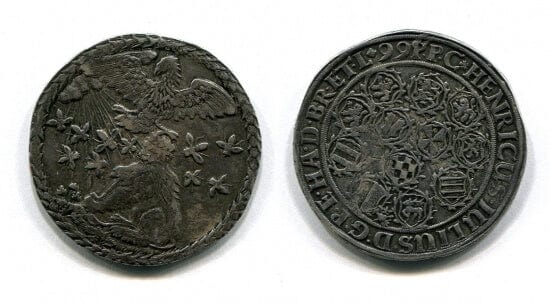 ブラウンシュヴァイク ハインリヒ・ユリウス 1589-1613年 1599年 ターレル 銀貨 美品