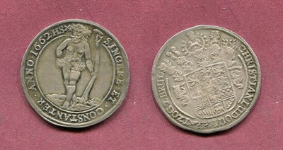 ブラウンシュヴァイク クリスチャン ルートヴィヒ 1648-1665年 1662年 ターレル 銀貨 極美品-美品