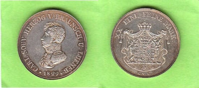kosuke_dev ブラウンシュヴァイク ヴォルフェンビュッテル 1829年 グルテン 銀貨 極美品