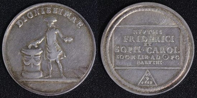 kosuke_dev ブラウンシュヴァイク フリードリヒ フリーメイソン 1759年 銀メダル 美品