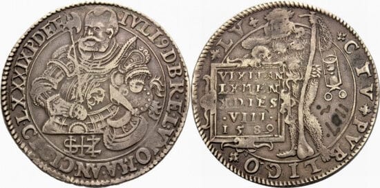 ブラウンシュヴァイク ユリウス・エルンスト 1568-1589年 1589年 ターレル 銀貨 美品