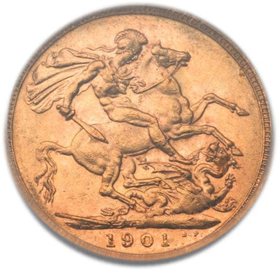 kosuke_dev ICG オーストラリア ビクトリア女王 1901年M ソブリン 金貨 MS61