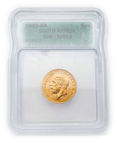 ICG 南アフリカ ジョージ5世 1931年 ソブリン 金貨 MS63