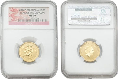 kosuke_dev NGC オーストラリア ドラゴン エリザベス2世 2012年 25ドル 金貨 MS70