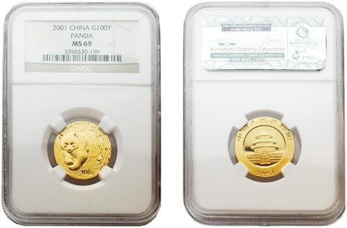 kosuke_dev NGC 中国 パンダ 2001年 100元 金貨 MS69